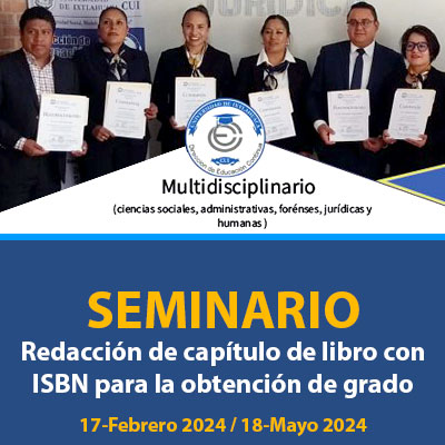 Serminario redacción de capitulo de libro con ISBN 2024